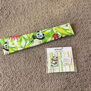 Green Panda Headband and pin